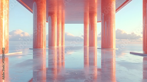 Wallpaper Mural Futuristic Vibrant Architecture with Colorful Columns Torontodigital.ca