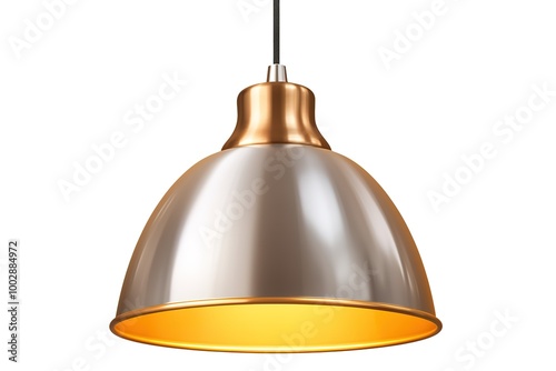 Modern design pendant lamp with LED bulb, isolated on white background. 3D illustration