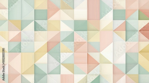 Minimalist geometric pattern in soothing pastel tone for modern decor