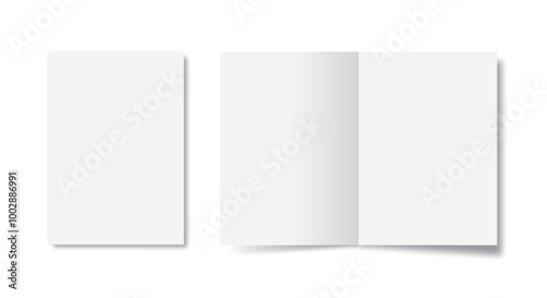 A mock-up illustration showing the inner pages of book, leaflet, catalogs, note, brochure, flyer, booklet, etc. spread out front.