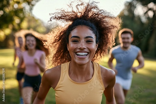 Joyful Friends Enjoying Outdoor Fun Together