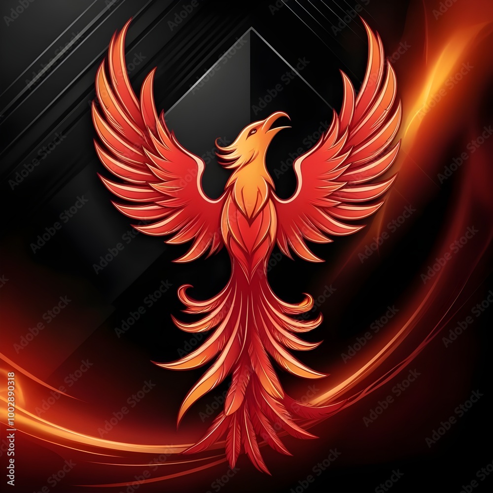 Fototapeta premium fire majestic phoenix logo style