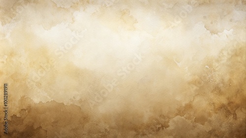 Abstract art background in light beige and brown colors, resembling a watercolor painting gradient texture