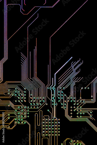 Background with a printed circuit board. The concept of modern technologies.