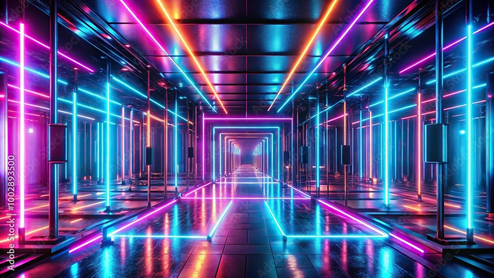 Abstract art decor with neon lights UHD wallpaper Panoramic Abstract art decor with neon lights UHD wallpaper Panoramic