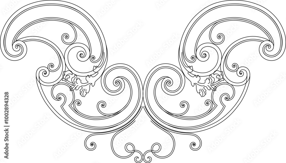 Vector sketch illustration silhouette design ornate ornament old classic vintage ethnic traditional mid european model Vector sketch illustration silhouette design ornate ornament old classic vintage ethnic traditional mid european model