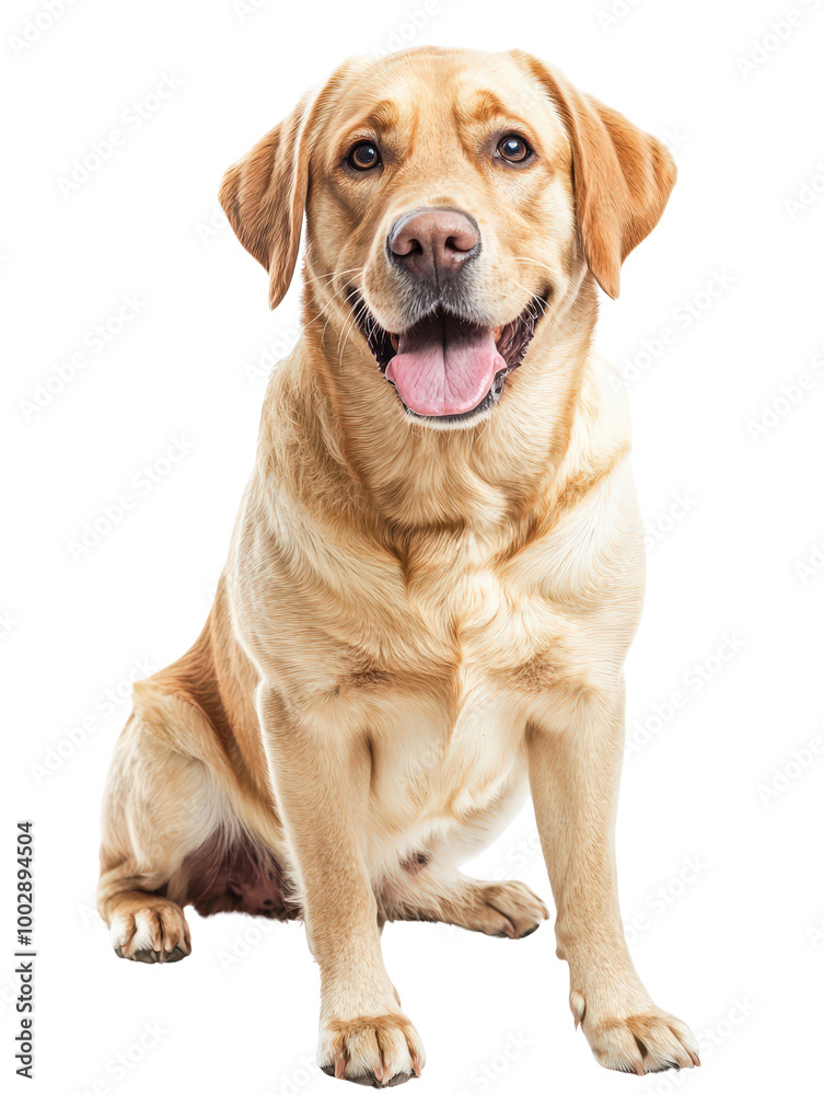 Joyful Labrador Retriever Isolated on White Background Joyful Labrador Retriever Isolated on White Background