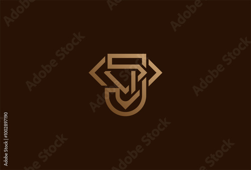 Letter J Diamond logo. letter J with diamond combination. usable for brand and company logos. jewelry logo design template element. vector illustration