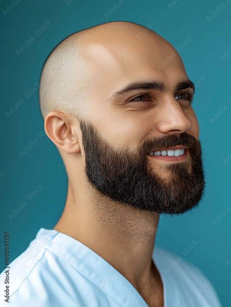 Obraz premium photo of male medical staff for dentists, esthetics, general medicine advertisements with different color backgrounds. Blue, yellow, green and purple