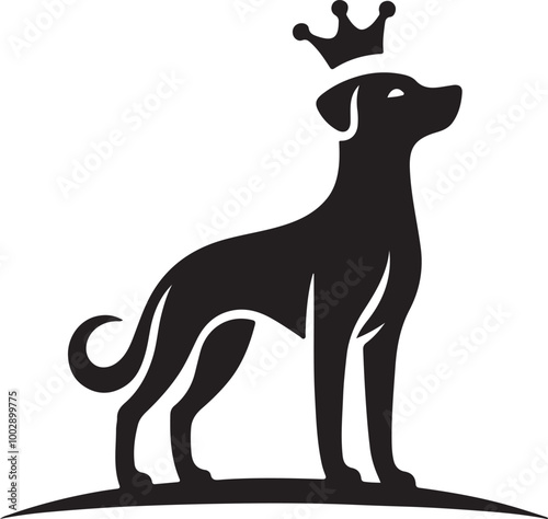 A black Silhouette Bella dog vector design