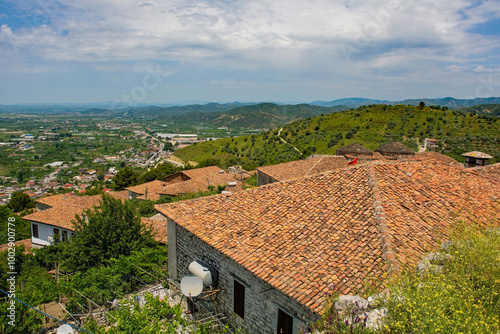 A view of the Gorica quarter of Berat in Albania taken from Berat Castle. Berat is UNESCO listed and is known as City of a Thousand Windows