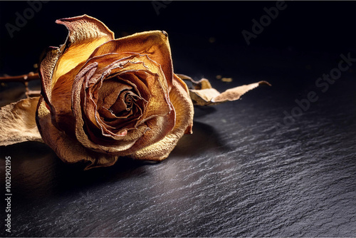 Flores que mantienen su belleza aun estando ya mustias y secas por el paso del tiempo una vez cortadas. photo