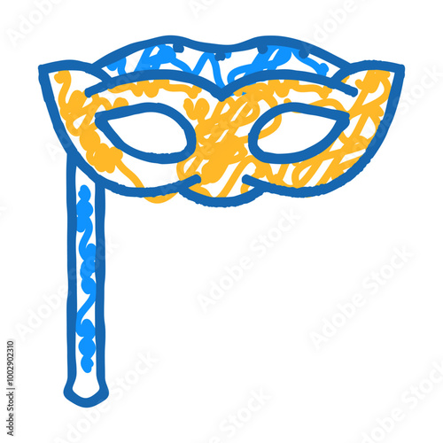 facial mask dancer doodle icon sketch vector. facial mask dancer sign. isolated symbol illustration
