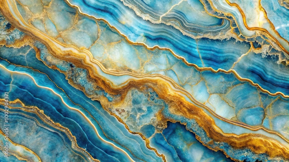 abstract background of blue onyx with gold veins close-up abstract background of blue onyx with gold veins close-up