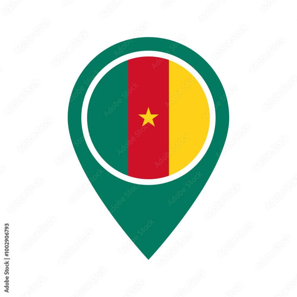 Cameroon flag location icon Cameroon flag location icon