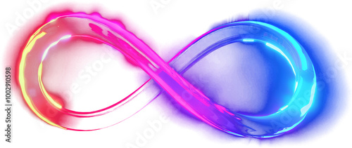 Neon light infinity sign isolated symbol clipart png transparent