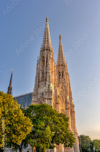 Canvas Print Vienna, Austria - July 23, 2024: Exteriors of the Votive Church in Vienna