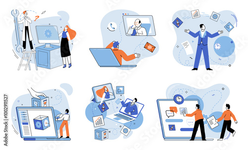 Work together vector illustration. Partnerships are key to effective project management Solidarity and mutual support enhance teams ability to work together The work together concept underscores