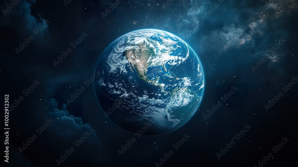 Fototapeta premium Realistic Earth Globe with Atmospheric Layers
