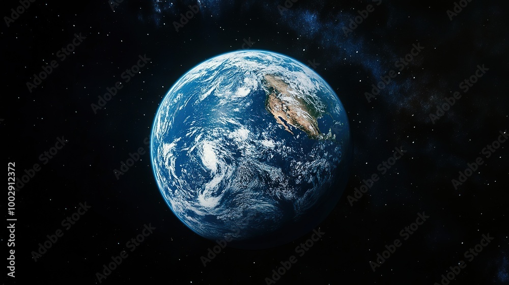 Obraz premium Realistic Earth Globe with Atmospheric Layers