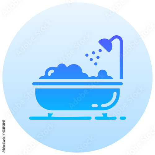 bathtub round gradient vector icon