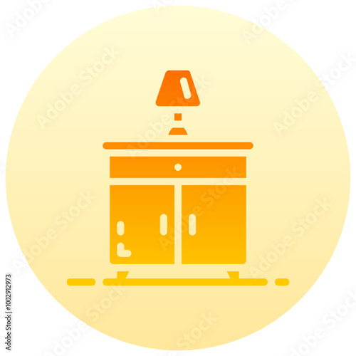 bedside table round gradient vector icon