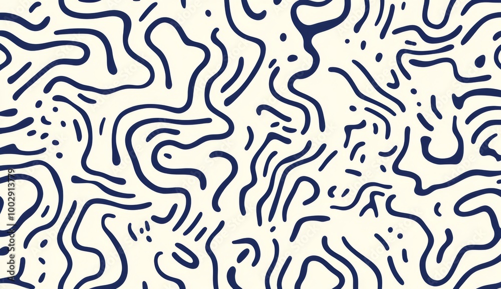 navy and white pattern of squiggles navy and white pattern of squiggles
