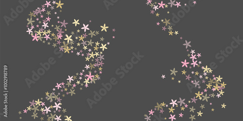 Snow-In-Summer primitive flowers vector illustration. Little meadow blossom s...