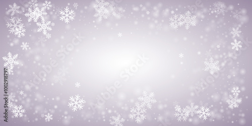 Wallpaper Mural Beautiful falling snow flakes composition. Snowstorm dust frozen granules. Snowfall sky white gray backdrop. Mess snowflakes january vector. Snow nature landscape. Torontodigital.ca