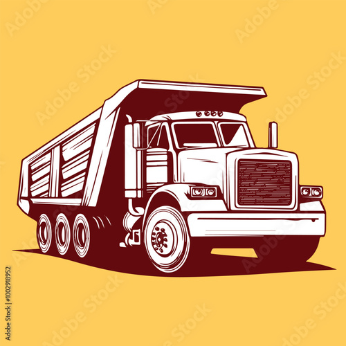 dump truck, heavy equipment vector