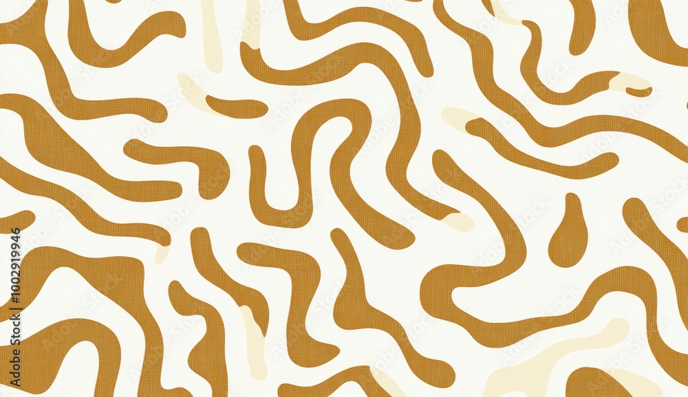 A sandybrown and white pattern of squiggles A sandybrown and white pattern of squiggles