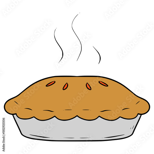 pie illustration hand drawn isolated vector
