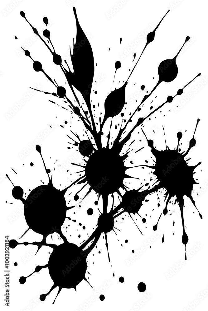 Abstract black and white pattern. For use in graphics. Minimalist illustration for printing on wall decorations . Ink stains Abstract black and white pattern. For use in graphics. Minimalist illustration for printing on wall decorations . Ink stains