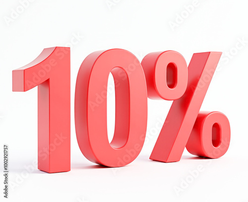 10 percent, 3D multicolored sign