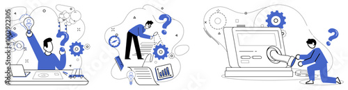 Corporate strategy vector illustration. Innovation is beacon lighting way for organizations navigating uncharted territories corporate strategy Achievement is laurel bestowed upon victors in arena
