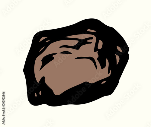 Vector drawing. Small Asteroid in the sky
