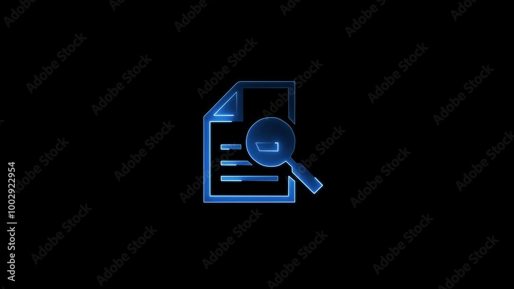 identification and search Icon in Video HD Neon Animation – Openness and Clarity Symbol with Dynamic Glow on Black Background. identification and search Icon in Video HD Neon Animation – Openness and Clarity Symbol with Dynamic Glow on Black Background.