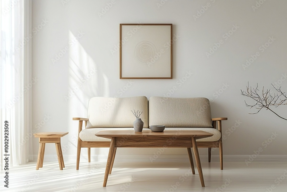 A modern Scandinavian interior photo of a residential living room. Generative AI
A modern Scandinavian interior photo of a residential living room. Generative AI