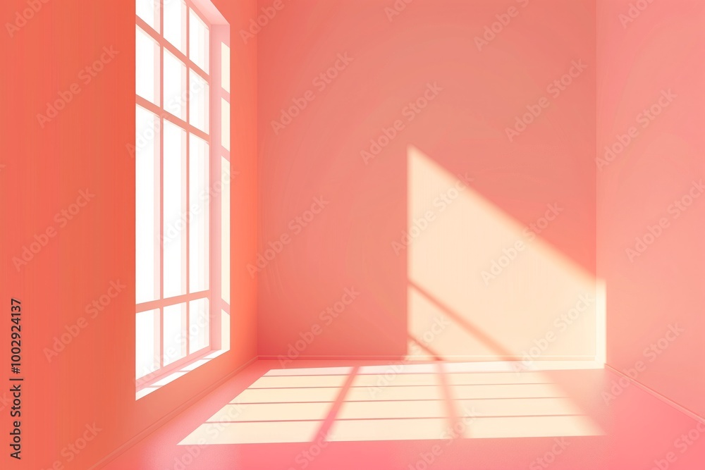 A room with a pink wall and a window A room with a pink wall and a window