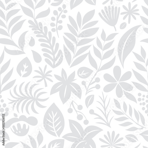 Seamless floral pattern with leaves vector
