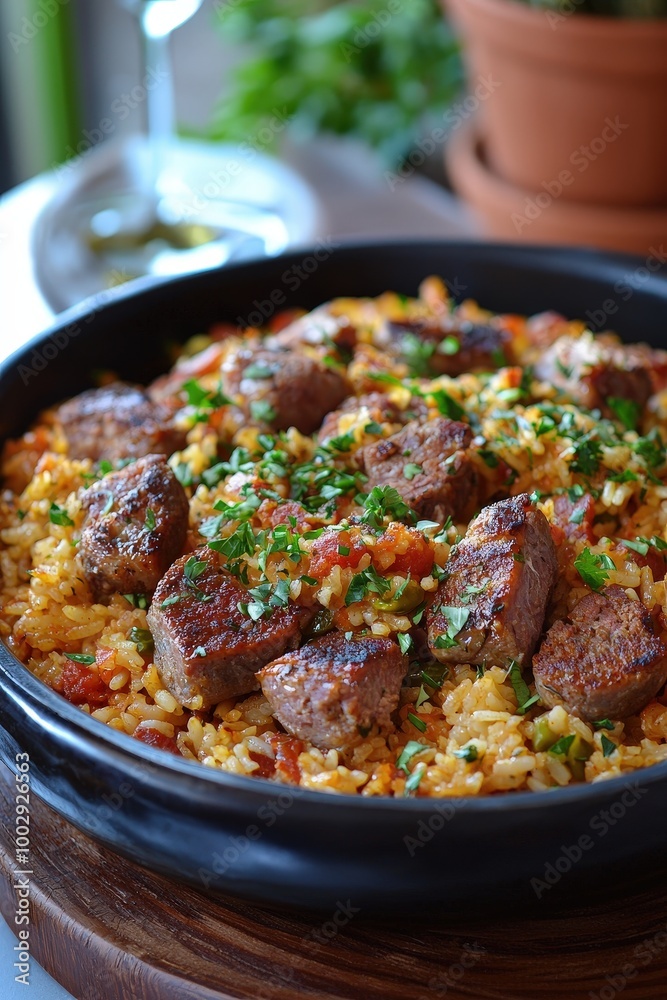 Arroz de Pato: Baked duck rice cooked with chorizo, herbs, and sometimes vegetables. Arroz de Pato: Baked duck rice cooked with chorizo, herbs, and sometimes vegetables.