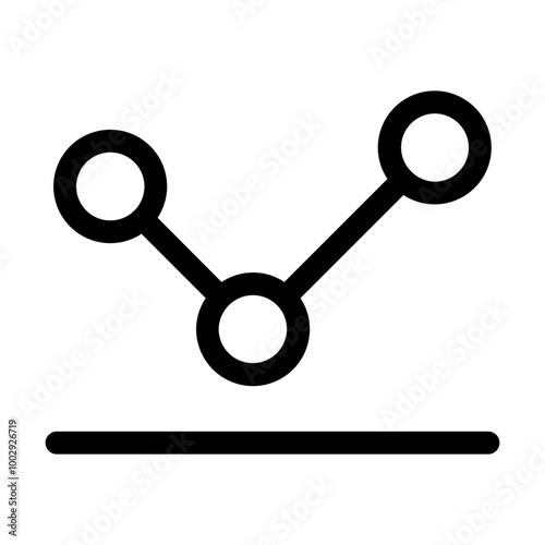 Line Chart Icon - Simple, Modern, and Versatile Symbol for Data Visualization and Analysis