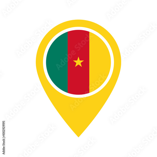Cameroon flag location icon Free Download Cameroon flag location icon - GFXLoad