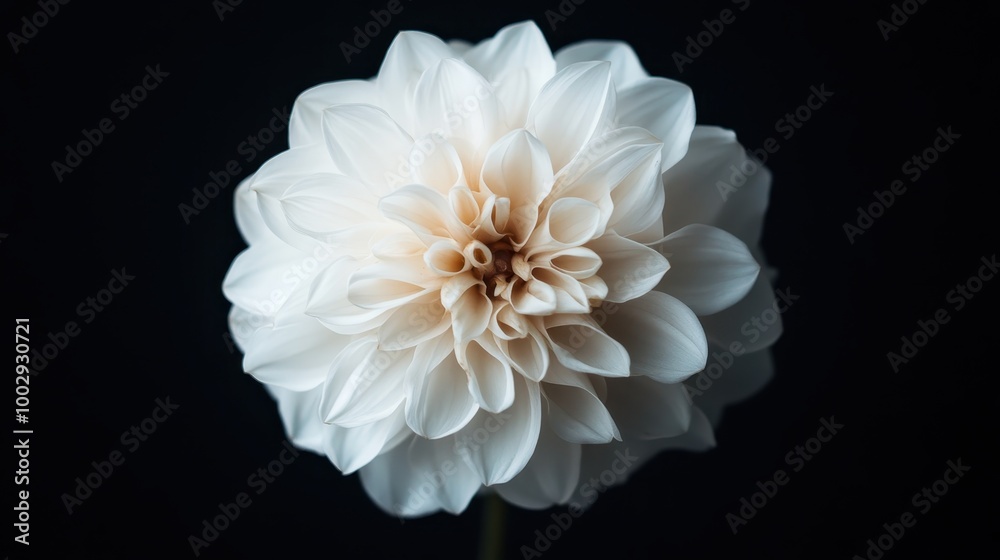 A stunning white flower captured in full bloom, set against a contrasting dark background that highlights the intricate beauty and purity of its petals. A stunning white flower captured in full bloom, set against a contrasting dark background that highlights the intricate beauty and purity of its petals.