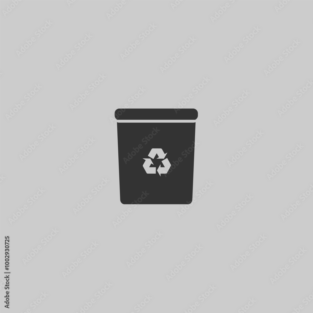 Waste recycling, garbage recycling, plastic recycling icon in dark gray color without white color and outline. Environment and environmental protection.