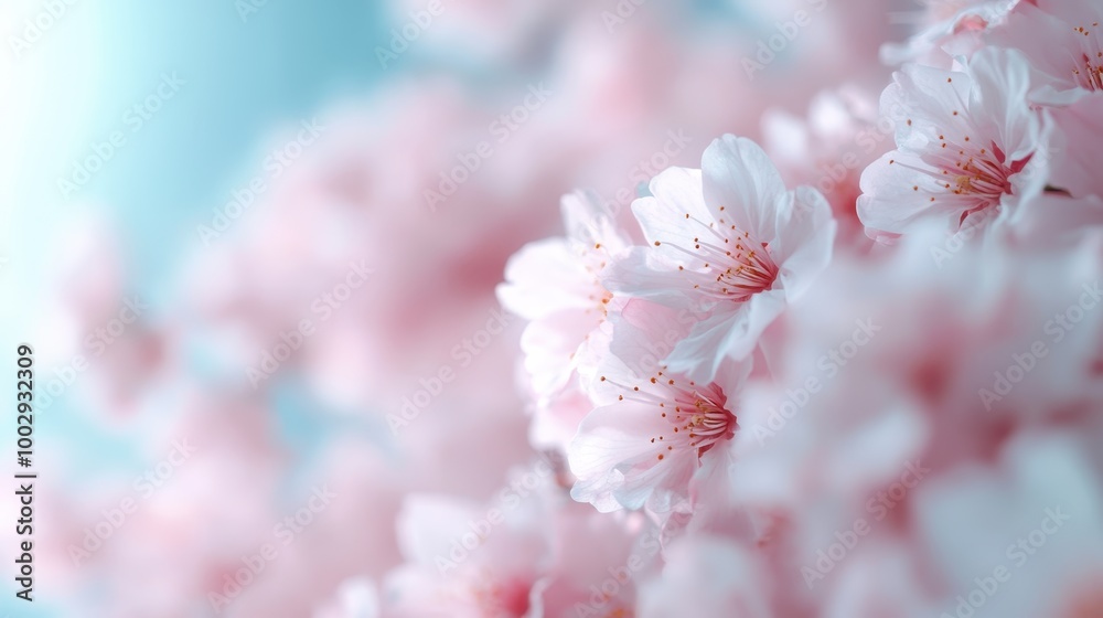 Serene image of delicate cherry blossom flowers in bloom under a clear blue sky creates a tranquil and picturesque scene highlighting nature's beauty and renewal. Serene image of delicate cherry blossom flowers in bloom under a clear blue sky creates a tranquil and picturesque scene highlighting nature's beauty and renewal.