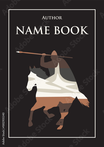 cavalry themed book cover design with iceberg scene inside