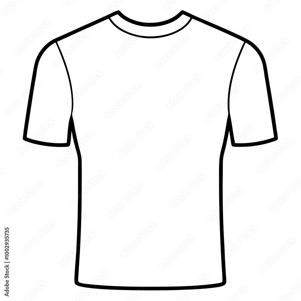 A simple, clean outline of a classic t-shirt, perfect for creating your own custom designs. This vector illustration is ideal for fashion projects, branding. A simple, clean outline of a classic t-shirt, perfect for creating your own custom designs. This vector illustration is ideal for fashion projects, branding.