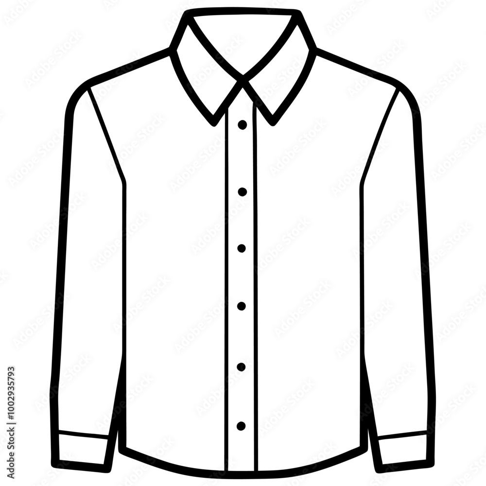 A simple, yet stylish, long-sleeved shirt illustration, perfect for creating fashion mockups, apparel designs, or clothing catalogs. A simple, yet stylish, long-sleeved shirt illustration, perfect for creating fashion mockups, apparel designs, or clothing catalogs.