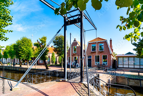 Lifting bridge in the historical center of Balk, Friesland, Netherlands